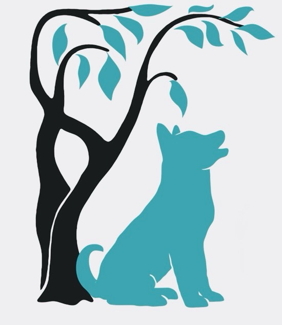 TreeTown Dog Training — tree with dog silhouette logo