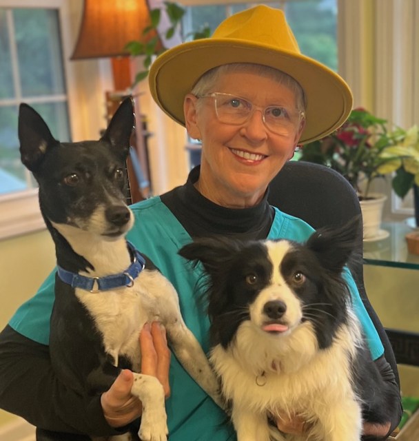 Sue Kocher with her two dogs